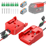 2 Pack Power Wheel Adapter For Milwaukee M18 Battery With Switch, Dc Power Adapter, 18 V Battery Adapter For Rc Car Truck Diy & Robotics, Battery Conversion With Fuse Switch 12 Awg Wires