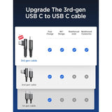 Usb C To Usb C Cable 60W, [2-Pack 6.6Ft] Usb Type C Cable Right Angle, Compati