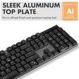 Low Profile Mechanical Keyboard Wireless (Wired + Bt + 2.4Ghz) - Triple Mode Connectivity, Red Switches, Backlit, 107-Key - Slim Bluetooth Mechanical Keyboard For Mac And Pc