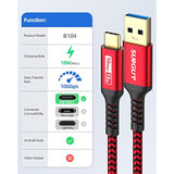 10Gbps Usb C 3.1 Gen 2 Cable, 1.5Ft Usb A To C Nylon Braided 3A Fast Charging