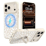 Magnetic for iPhone 17 Pro Max Case with Finger Strap, Compatible with Magsafe, Cheetah Print Pattern for Women Girls, Slim Shockproof Soft TPU Case
