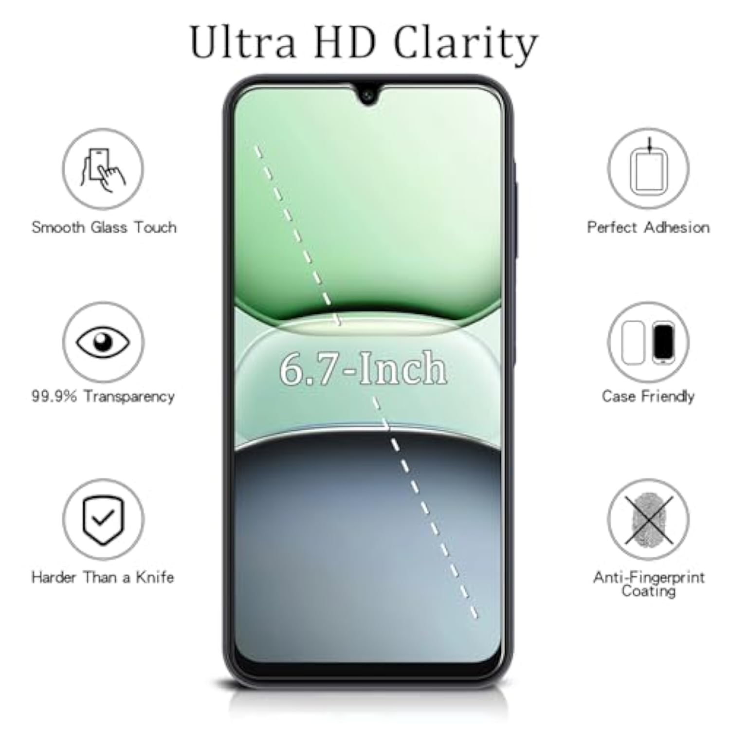 [2-Pack Screen Protector Designed For Samsung Galaxy A26 5G Tempered Glass, No Bubbles, Anti Scratch, Easy To Install