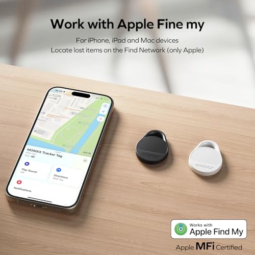 Key Finder Tracker Tag - [Apple Mfi Certified] Smart Bluetooth Tracking Device With Find My (Ios Only), Replaceable Battery, Diy Stickers, For Wallets, Luggage, Suitcases, Backpacks, 2 Pack