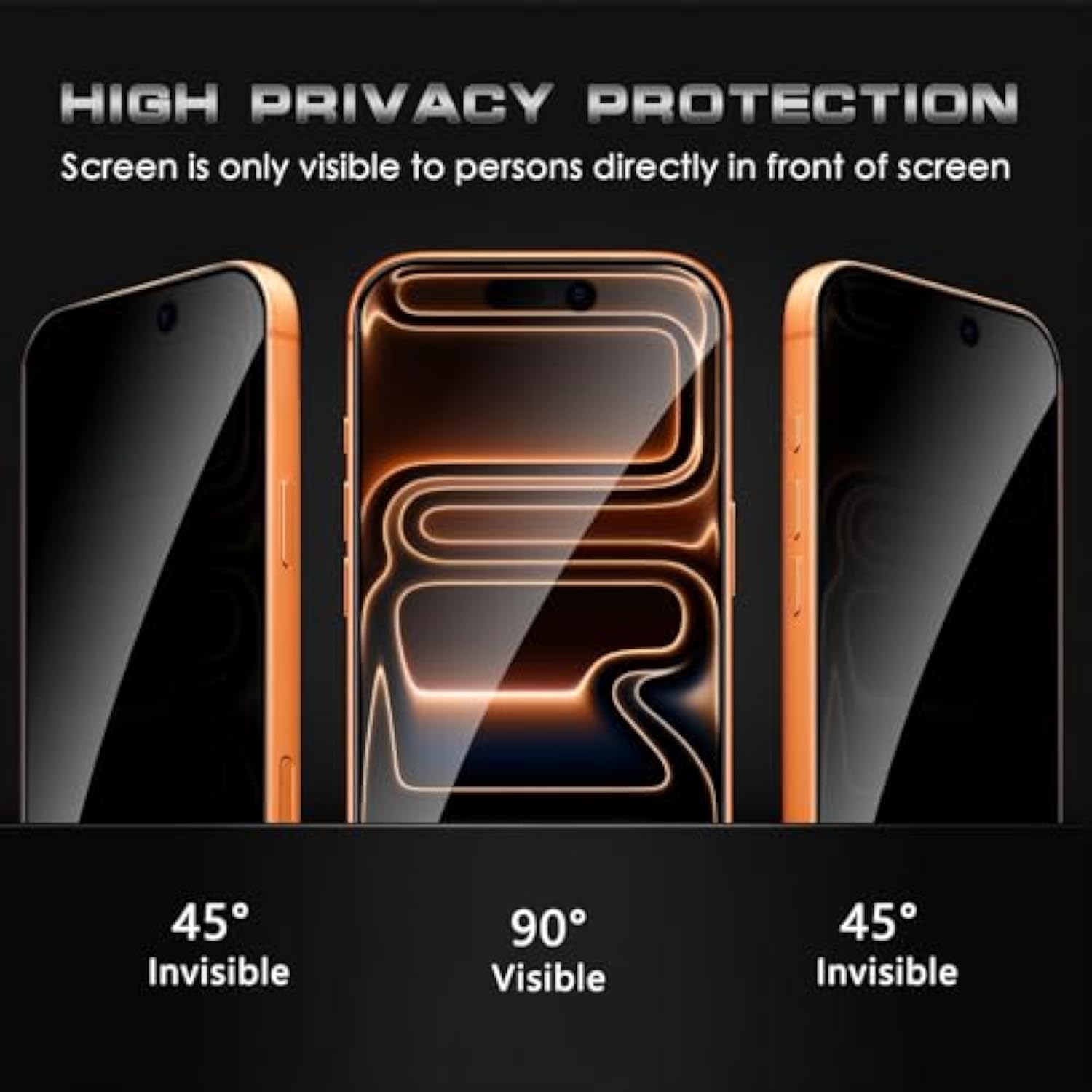 2 Pack For Iphone 17 Pro Privacy Screen Protector, Anti Spy Tempered Glass Film, Anti-Spy Protection For Iphone 17 Pro Screen Protector