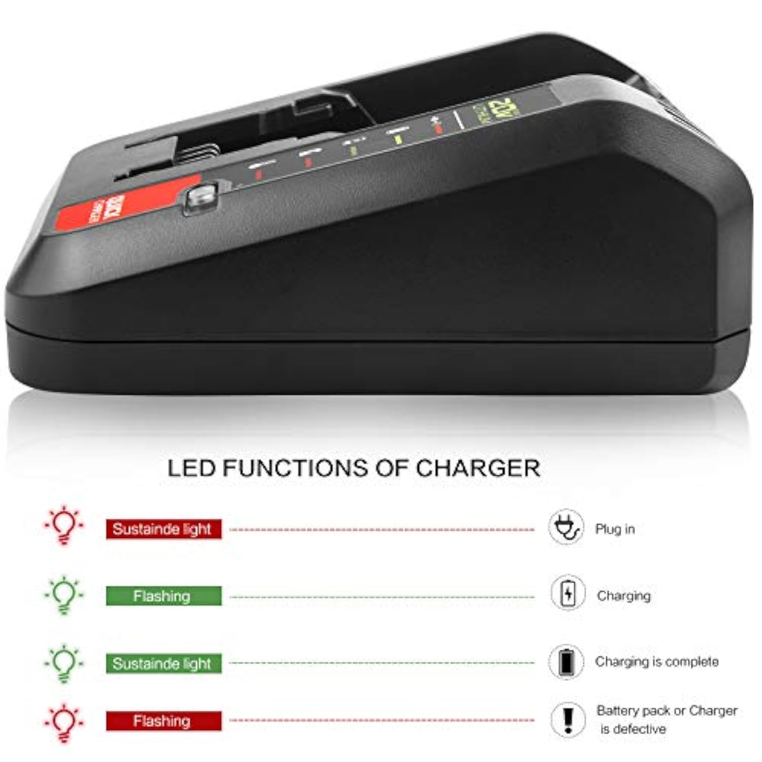 Battery Charger For Porter Cable 20V Max Lithium Battery Pcc685Lp Pcc680L Pcc692L Pcc699L And Black Decker 20V Battery Lbxr20 Lbx4020