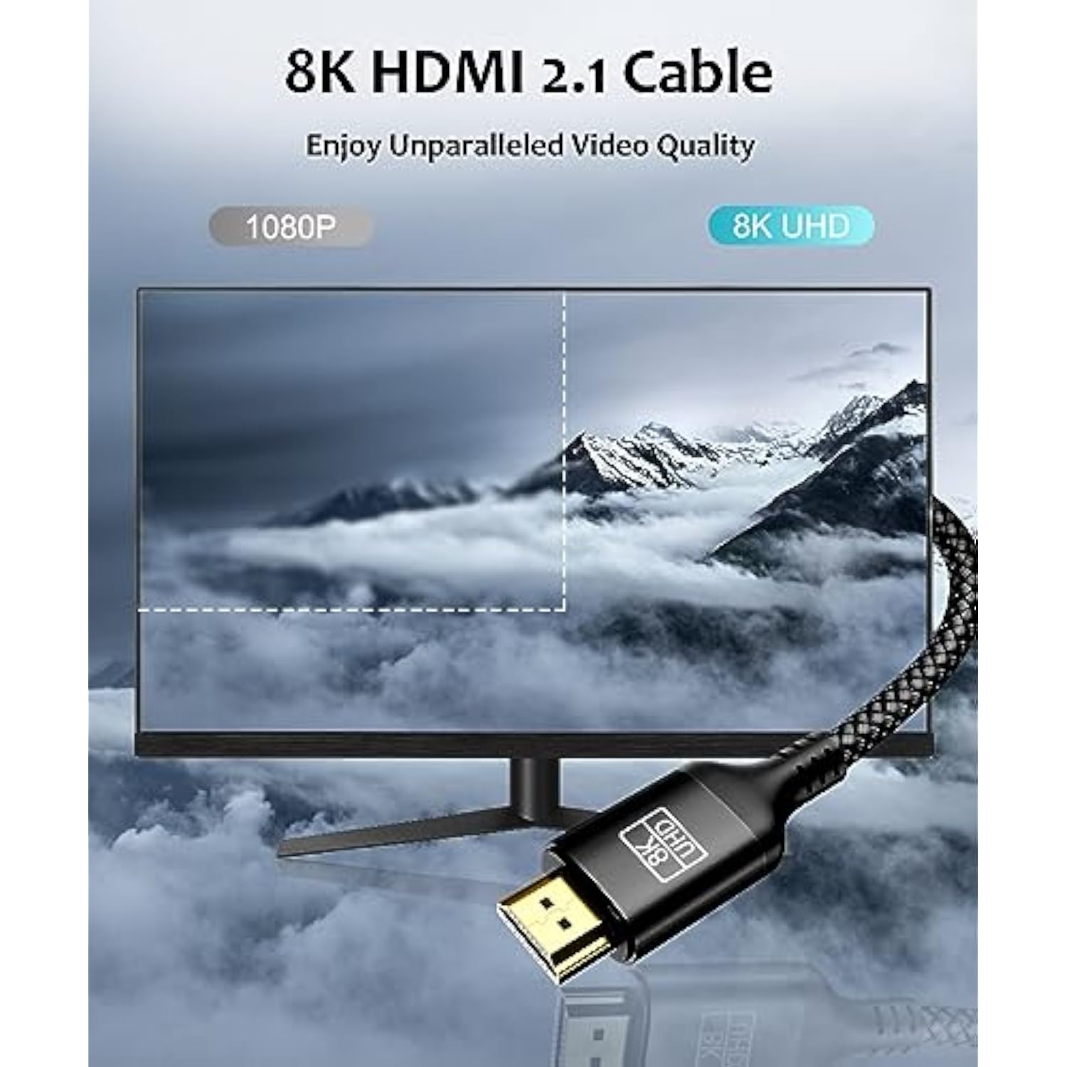 8K Hdmi Cable 16.4 Ft, 48Gbps Ultra High Speed Hdmi 2.1 Cable 8K@60Hz, 4K@120H