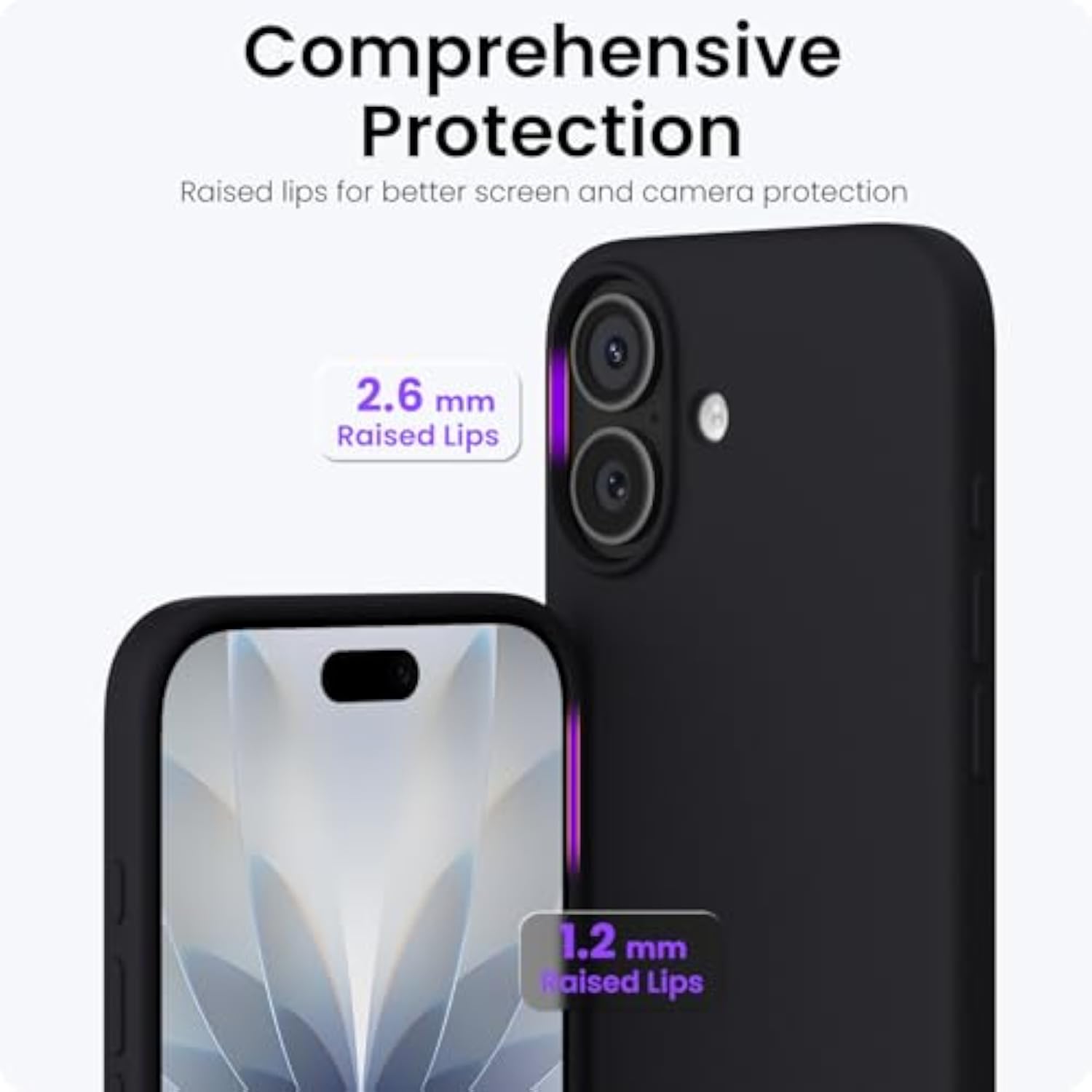 Slim Liquid Silicone Case for iPhone 17, Black