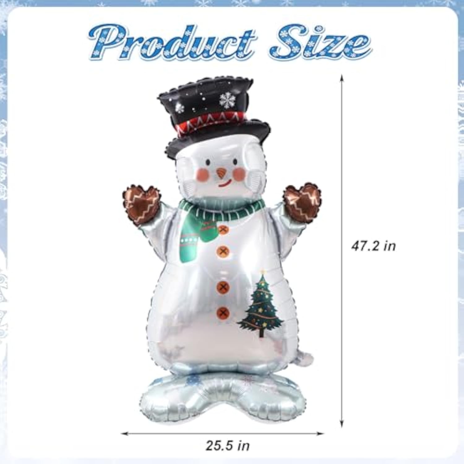 Giant 47-Inch Standing Snowman Balloon Christmas & New Year Party Decor