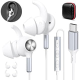 Usb-C Wired Earbuds With Anti-Fall/Hurt Wingtips For Iphone 17-15 Pro Max/Ipad - Mic & Volume Control, Pure Stereo Deep Bass, Sweatproof In-Ear Headphones For Running/Home/Office/Small Ear