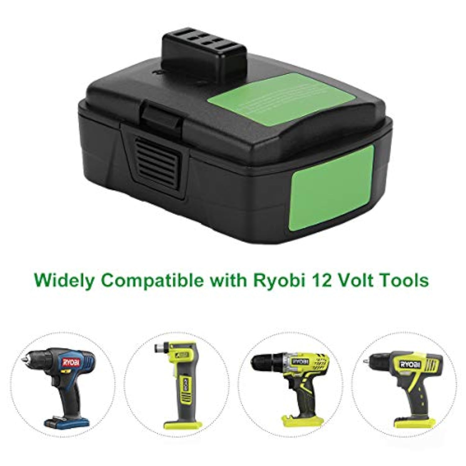12V 3Ah Battery And Charger Compatible With Ryobi Cb120L Cb121L Bpl-1220 130503001 130503005 (Not For Cb120N) For Ryobi 12V Battery