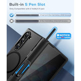 Magnetic For Samsung Galaxy Z Fold 6 Case With Privacy Screen Protector, [Compatible With Magsafe][Anti Spy]Built-In S Pen Holder & Kickstand, Full-Body Shockproof Phone Case For Z Fold 6, Black