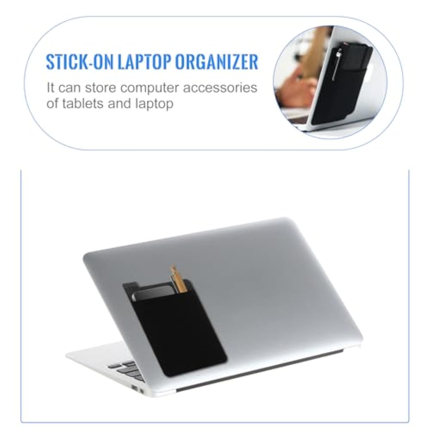 Storage Bag For Laptop - Elastic Adhesive Sleeve For External Hard Drive Cables And Pens - Reusable And Seamless Organizer Perfect For Tablets And Computer Accessories