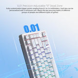 Sk75 Tmr Keyboard Gaming 75% Hall Effec, Wireless Mechanical Keyboard Rapid Trigger Custom Magnetic Switches Keyboards With 8000 Hz Hot Swap, Bt/2.4G/Usb-C For Mac Windows Linux,White-Aluminum