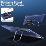 Magnetic For Samsung Galaxy Z Fold 7 Case, Built-In Cover Screen Protector Hinge Protection Stand, Compatible With Magsafe, Full Protection Phone Case With Magnets For Z Fold7 - Blue