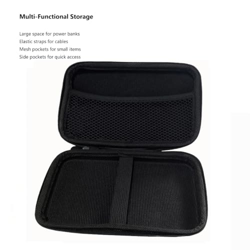 Electronics Organizer Bag Multi-Functional Eva Storage Case For Headphones, Cables, Hard Drives, Tools, Flash Drive, Power Bank, Travel Accessories(Black)