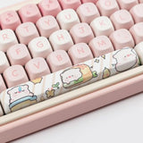 Pbt Keycaps For Mechanical Keyboard - 145 Keys Pink Pig Keycaps, Dye-Sublimati