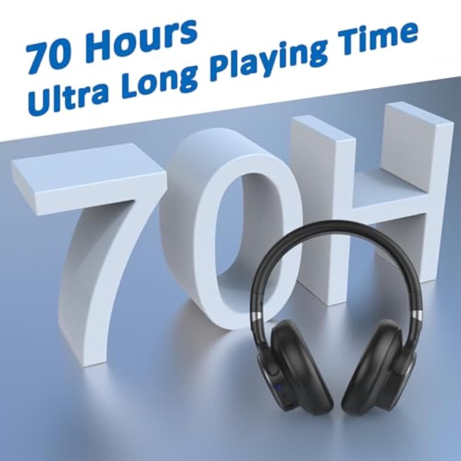 Active Noise Cancelling Headphones, 65 Hours Playtime Bluetooth Headphones Wit