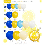 136Pcs Blue Yellow Balloon Garland Kit – Royal & Lemon Balloons for Amalfi or Bachelorette Party