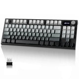 K86 Rgb 75% Wireless Gasket Mechanical Keyboard,3-Mode Bluetooth5.0/2.4G/Usb-C Hot Swappable Gaming Keyboard Side Print Keycaps,4000 Mah Battery Knob&Display,Linear Switches-Moonlight