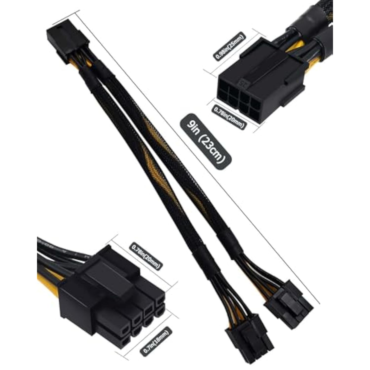 Gpu Vga Pcie 8 Pin Female To 3X 8 Pin(6+2) Male Pci Express Adapter Splitter E