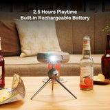 Ispace2 Smart Mini Projector, 1080P Portable Projector With Wifi And Bluetooth, 360° Bluetooth Speaker, Tripod Included, Android 9.0 Rechargeable Pocket Projector For Outdoors Indoor Use (Green)
