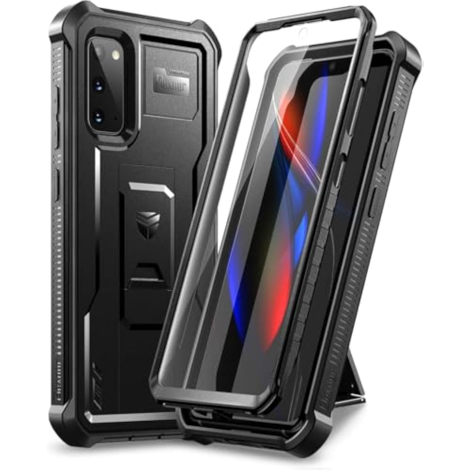 For Samsung Galaxy S20 5G Case, [Built In Screen Protector And Kickstand] Heavy Duty Military Grade Protection Shockproof Protective Cover For Samsung Galaxy S20 5G/6.2 Inches, Black