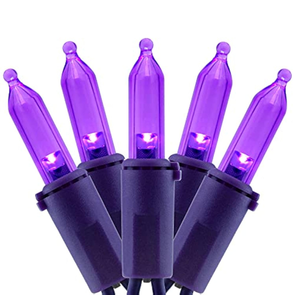 200 Purple Led Christmas Lights With Purple Wire, Pack Of 2 Strands 33 Feet 100 Lights Ul Certified Holiday String Light