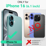TUCCH Crossbody Wallet Case for iPhone 16 (6.1") 2024, RFID Blocking [6 Card Slots][Detachable Adjustable Lanyard], Magnetic Closure Flip Wallet PU Leather Shockproof Phone Cover for iPhone 16, Black