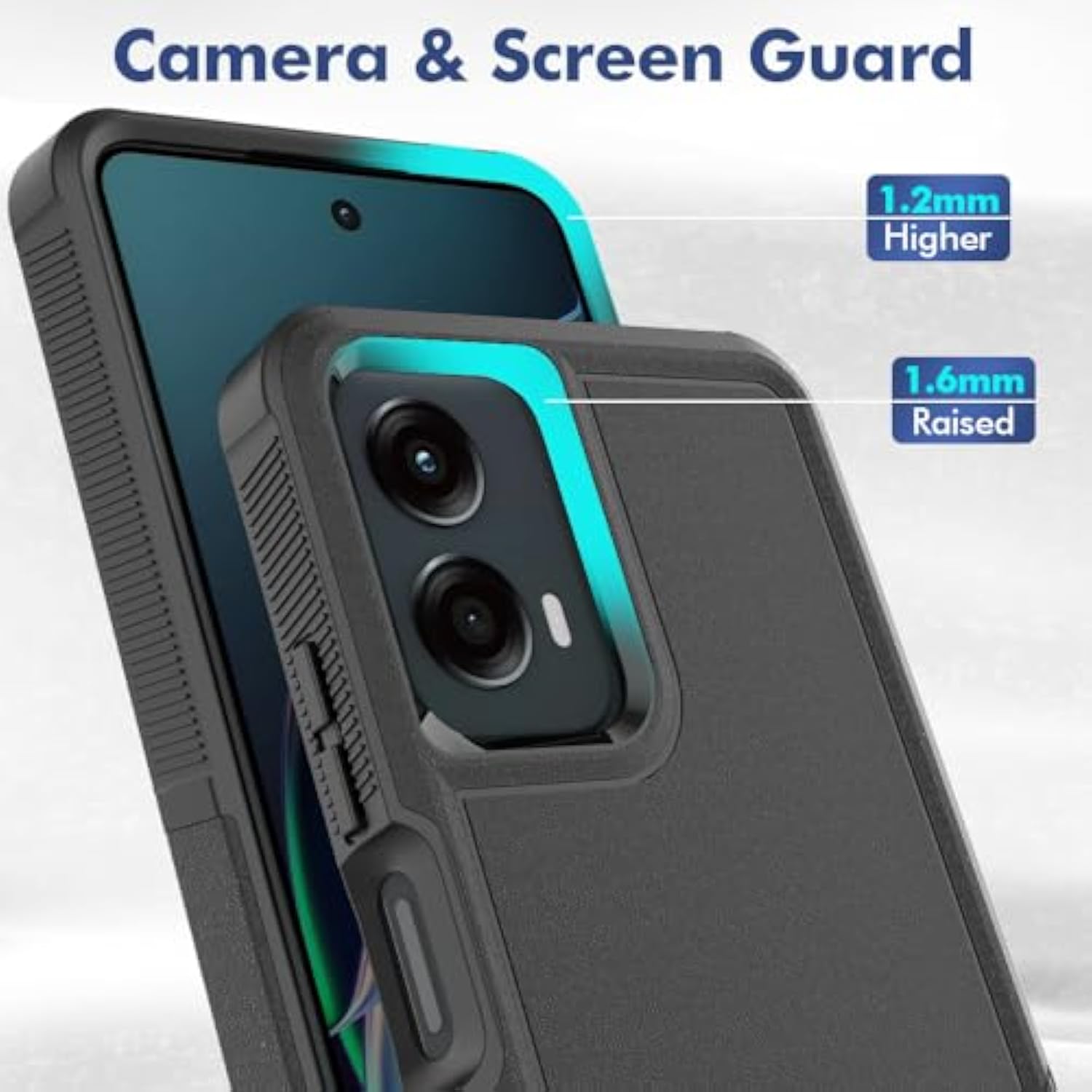 For Motorola Moto G 5G 2024 Case: Dual Layer Protective Heavy Duty Cell Phone Cover Shockproof Rugged With Hd Screen Protector - Military Protection Bumper Tough - Motorola Moto G 5G 2024, Black