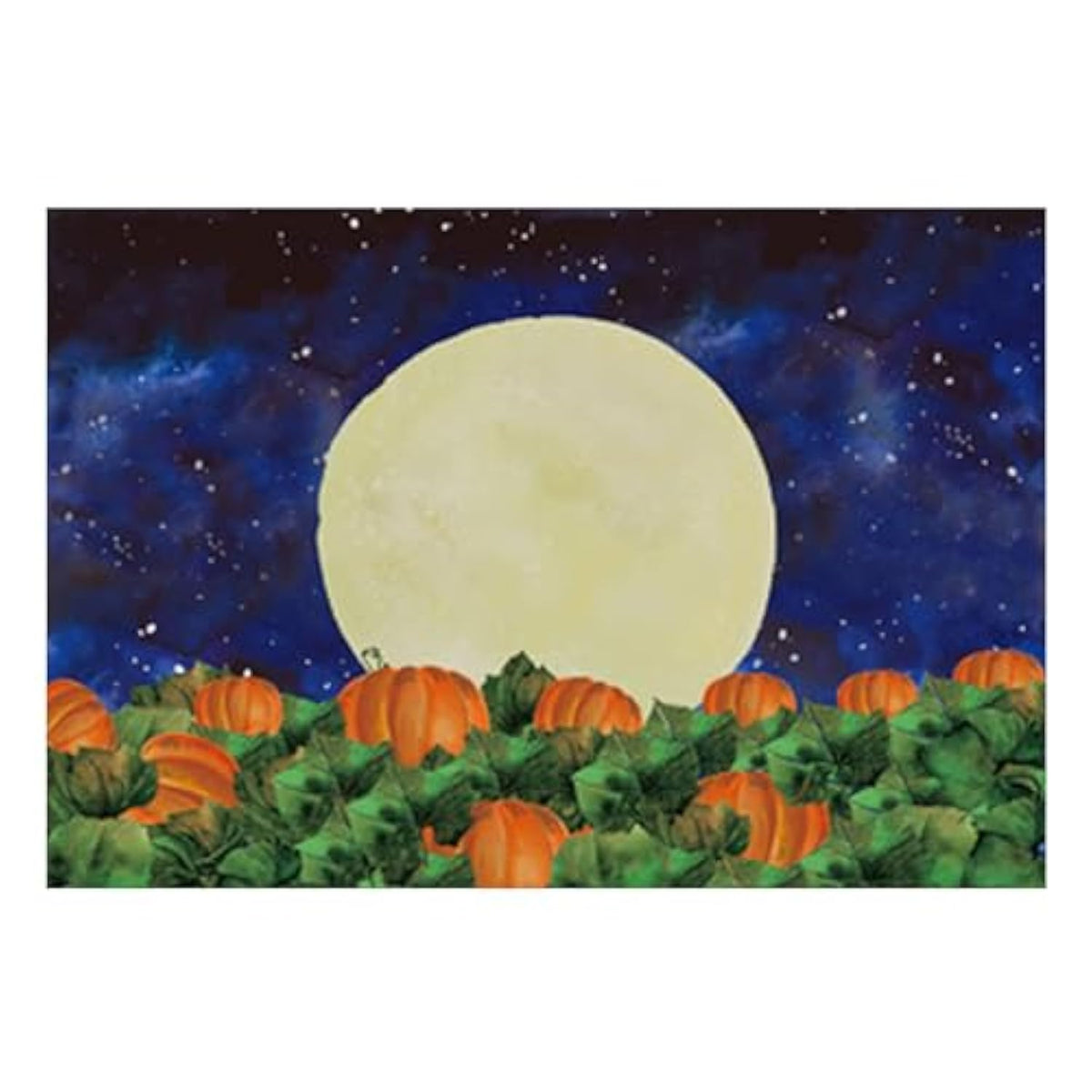 7x5FT Halloween Pumpkin Field Backdrop Starry Sky Moon Kids Party Photo Booth