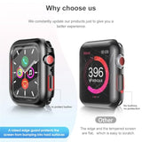 6 Pack Hard Tempered Glass Case for Apple Watch Series 45mm, 7, 8, 9