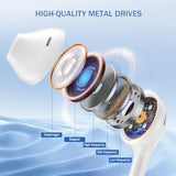 Earbuds Headphones With Microphone Pack Of 5, Noise Isolating Wired Earbuds, E