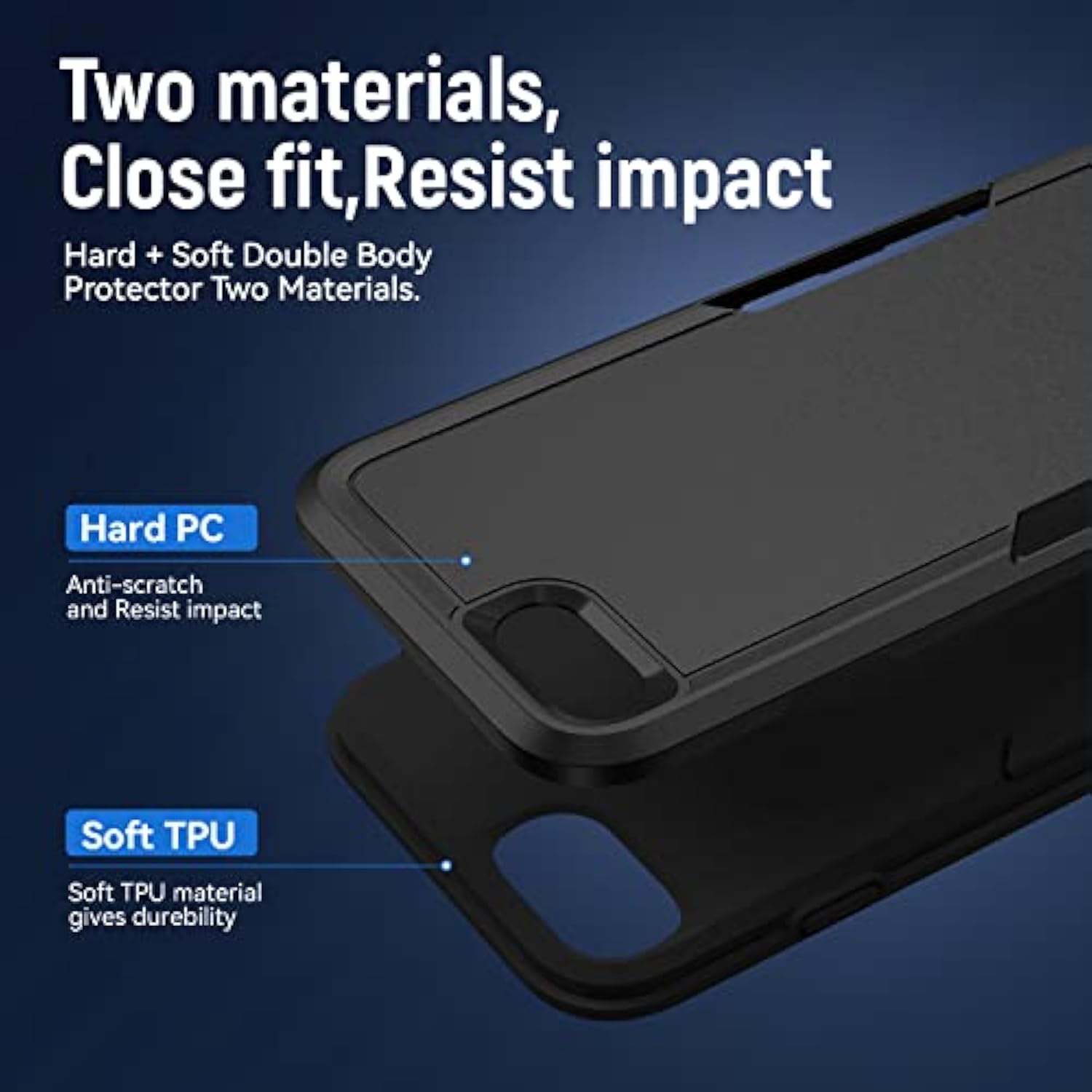 For Iphone Se 2022/2020/Se3/Iphone 7/8 Case With Screen Protector,[Military Grade Drop Tested] Heavy-Duty Tough Rugged Shockproof Protective Phone Case For Phone Se/8/7, Black