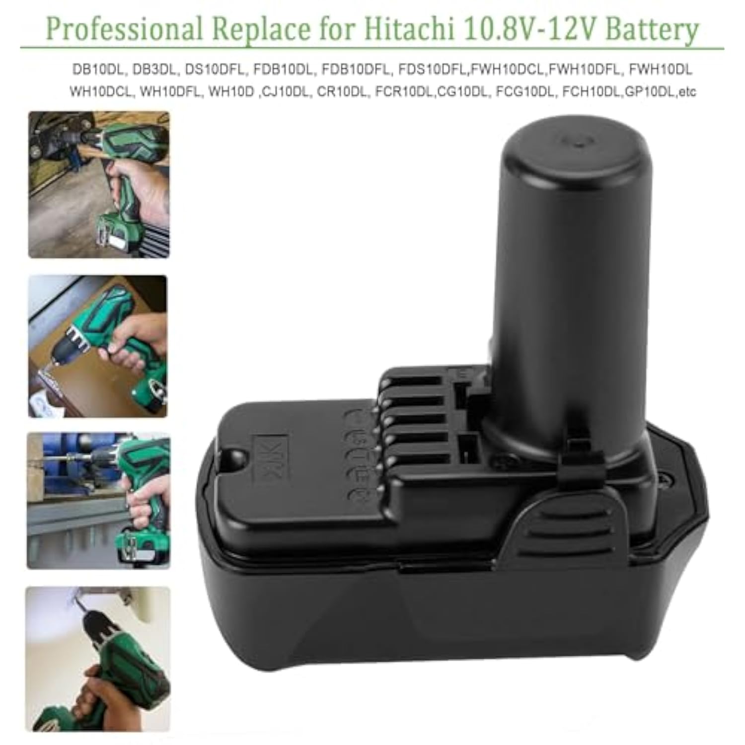2Pack 3.5Ah Battery For Hitachi 10.8V-12V Bcl1015 Battery Bcl1015 Bcl1015S 331065 329369 329370 329371 329389
