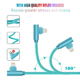 For Iphone Charger Cable Right Angle Lightning Cable 5Pack 90 Degree 6Ft Nylon Braid Charging Cord Fast Charging Compatible For Iphone 14/13/12/12Pro/11/11Pro/Xs/Max/Xr/X/8P/8/7P/7/6