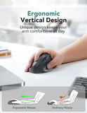 Ergonomic Mouse, 4800 Dpi 5 Adjustable Dpi Levels, Wireless Vertical Mouse, 6 Buttons, 2.4G Silent Mouse For Laptop, Pc, Chromebook, Mac - Black