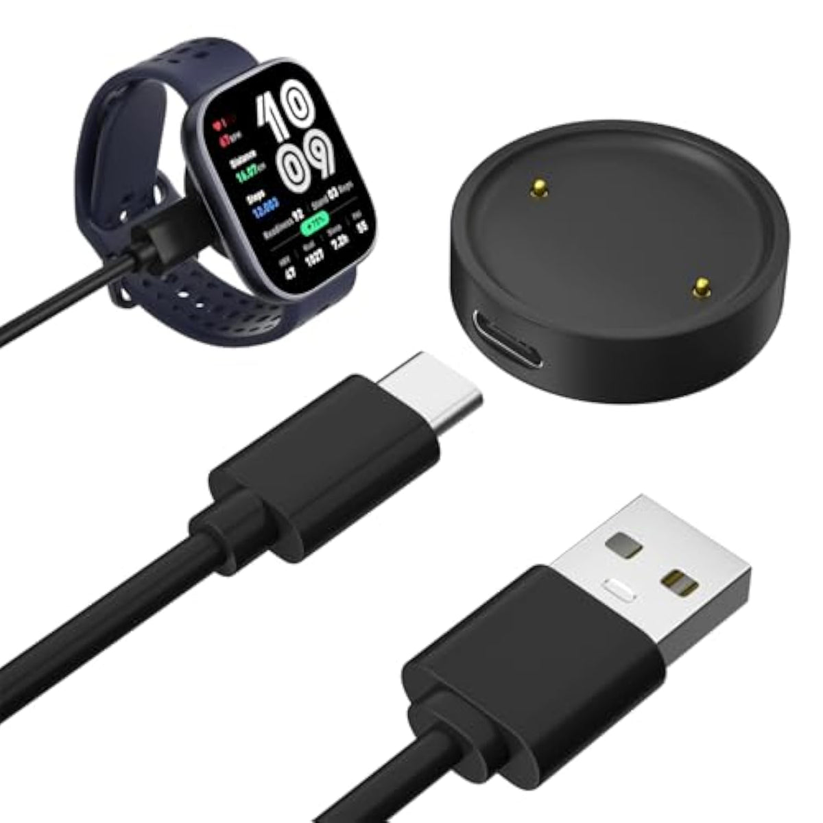 Charger For Amazfit Bip 6/Active 2, Replacement Smart Watch Charger 3.3Ft Usb Magnetic Charging Cable Cord