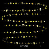 Gold 50Th Birthday Decorations Number 50 Circle Dot Twinkle Star Garland Metallic Hanging Streamer Bunting Banner Backdrop For 50 Year Old Birthday Happy 50Th Anniversary Fiftieth Party Supplies