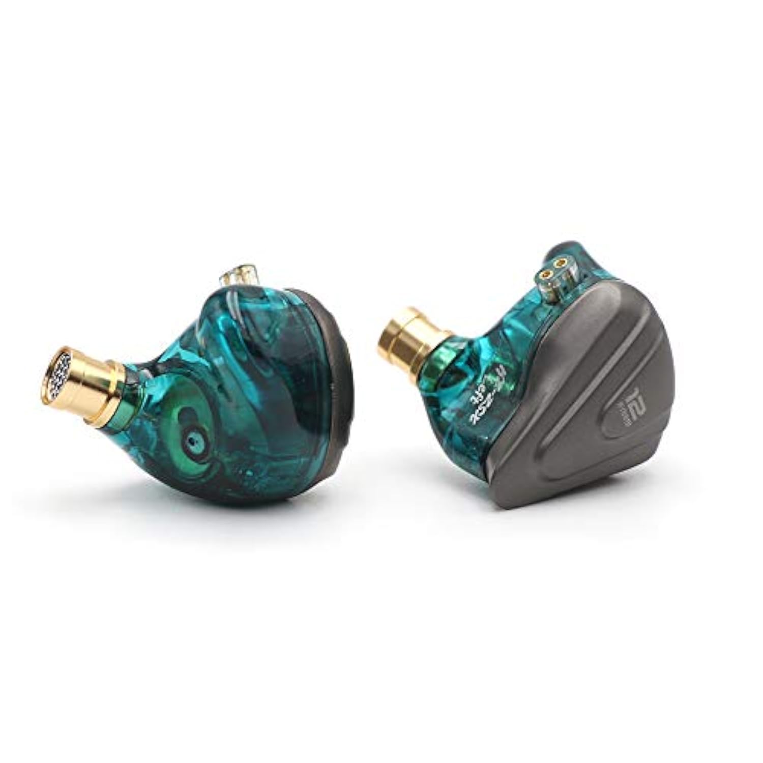 Kz Zsx 5Ba+1Dd 6 Driver Hybrid In-Ear Hifi Earphones With Zinc Alloy Faceplate, Recessed 2 Pin Detachable Cable For Audiophile Musician (With Mic, Cyan)