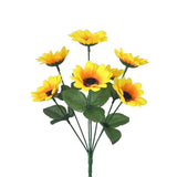 2 Bunches Yellow Sunflowers Artificial Flowers Mini Fake Sunflowers Bouquet With Stems For Home Decoration Party Diy Wedding Bouquets Baby Shower Outdoor Indoor Decoration(14 Flowers)