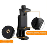 Universal Phone Tripod Mount Adapter Rotating 1/4" Screw for iPhone & Samsung