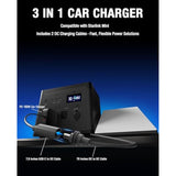 178W Starlink Mini Fast Charging Station, 3-Port Foldable Usb-C Power Adapter For Starlink Mini With 7.8 Inches Type-C Adapter And 6.5Ft Dc Power Cable