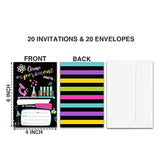 Science Experiment Theme Birthday Invitations, Fill-In Style Birthday Party Invitations With Envelopes For Boys Girls(20-Pack), Birthday Party Decorations And Supplies -Yqk-A35