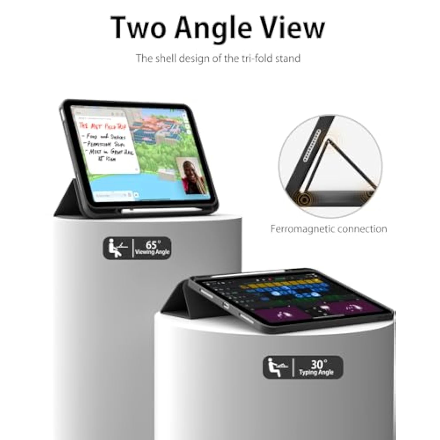 New Ipad 10Th Generation Case 2022 With Pencil Holder, Smart Trifold Stand Cas