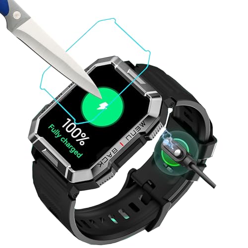 Screen Protector compatible with Blackview W60 2.01", IOWODO W60 Military Smart Watch [Tempered Glass] [3-PACK] [Japan Glass with 9H Hardness]