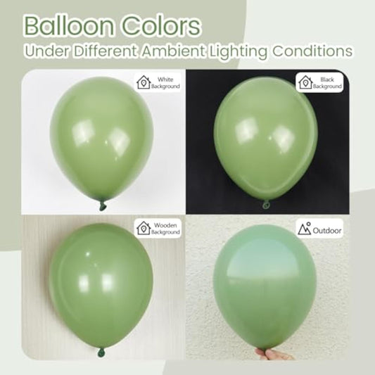 110Pcs Sage Green Balloons - 18, 12, 10, 5 Inch Sage Green Balloon Arch Kit For Wedding, Engagement, Bridal Shower, Baby Shower, Birthday Party Decorations
