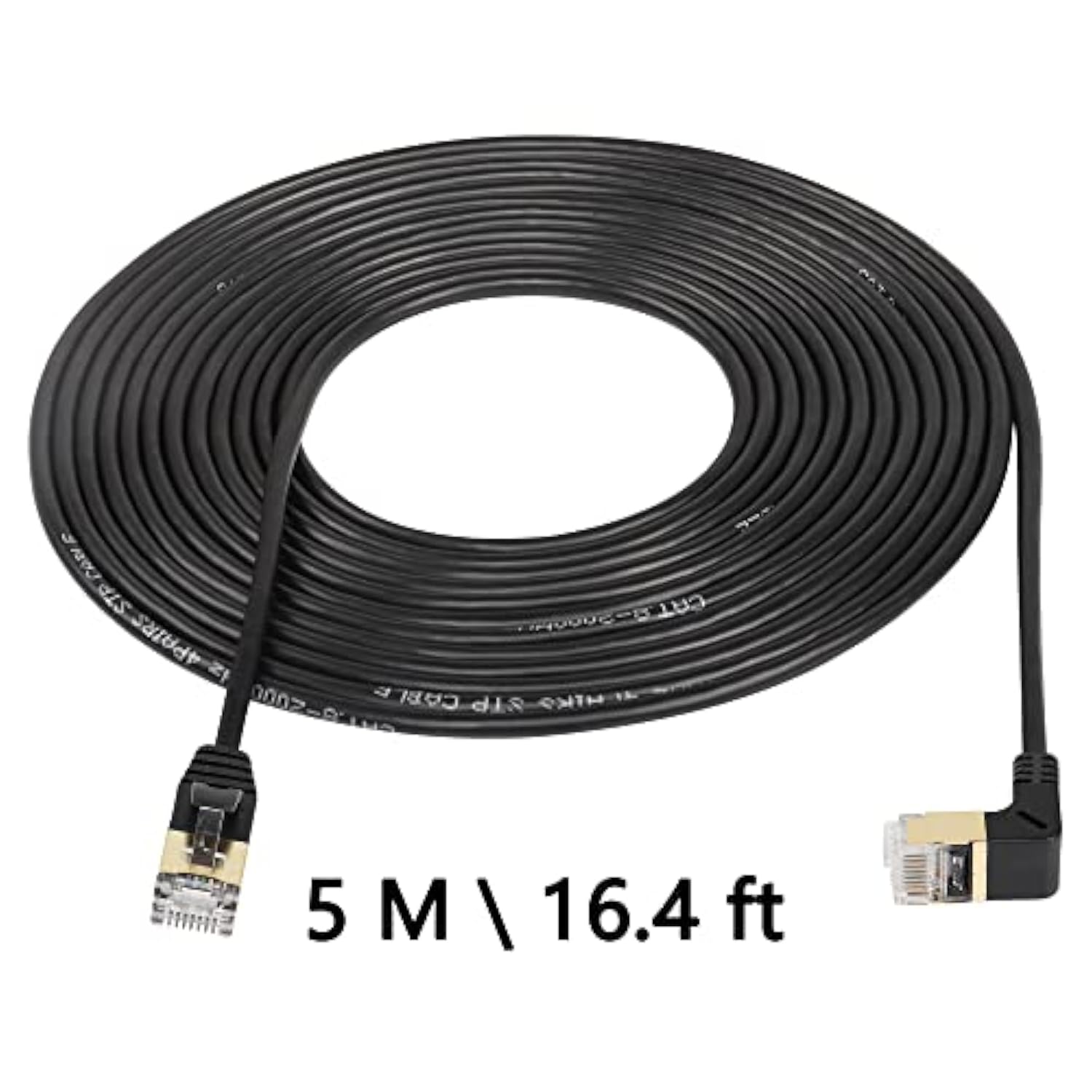 16.4Ft 90 Degree Down Angle Cat8 Ethernet Cable, High Speed 40Gbps 2000Mhz Net