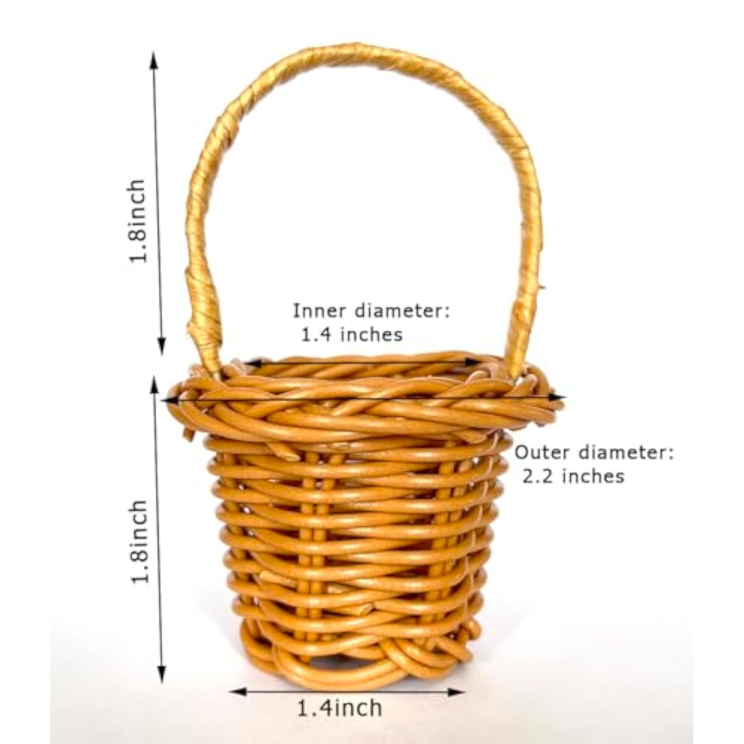 4Pcs Tiny Miniature Rattan Baskets With Handles Small Woven Tote Flower Girl Baskets Dollhouse Play Scene Ornament Mini Flower Basket For Wedding Party Favors Crafts Decor Willow Basket