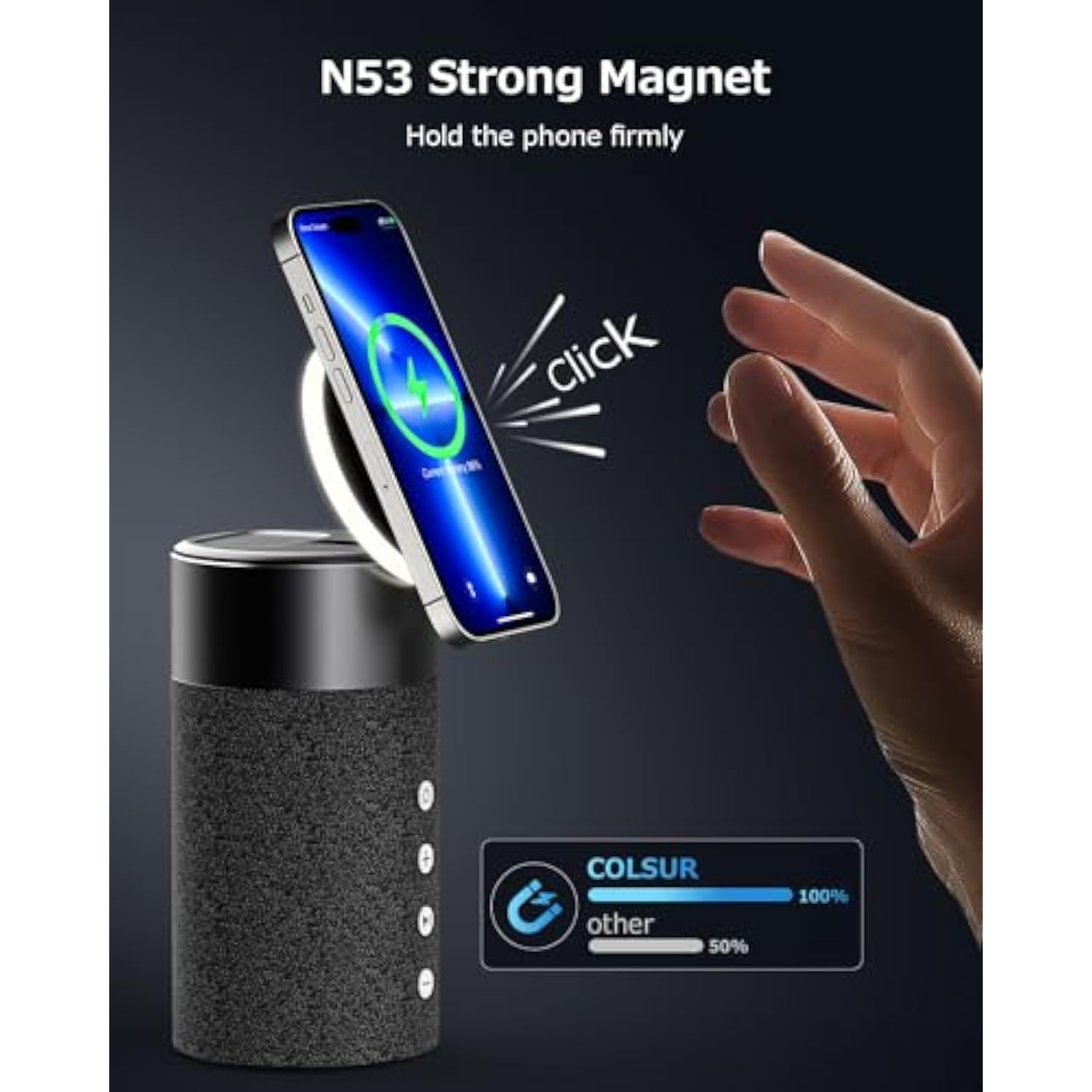 Bluetooth Speaker, Magnetic Wireless Charger, Bluetooth Speakers With Night Light, 2 In 1 Wireless Charging Station For Iphone 15/14/13/12 Series, Airpods Pro/3/2?Gift Ideal?