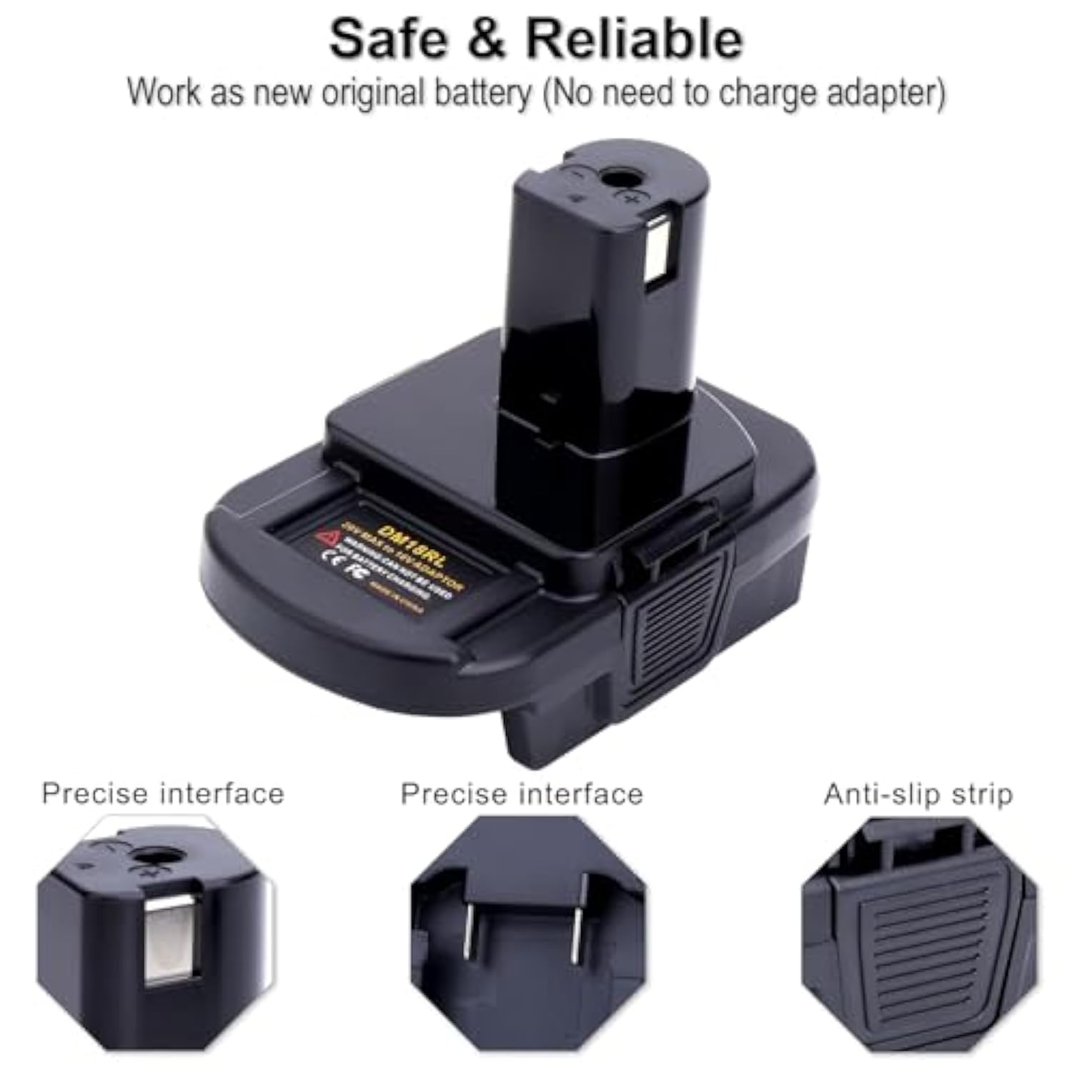 Adapter to Use Dewalt 20V or Milwaukee M18 Batteries with Ryobi 18V One+ Tools